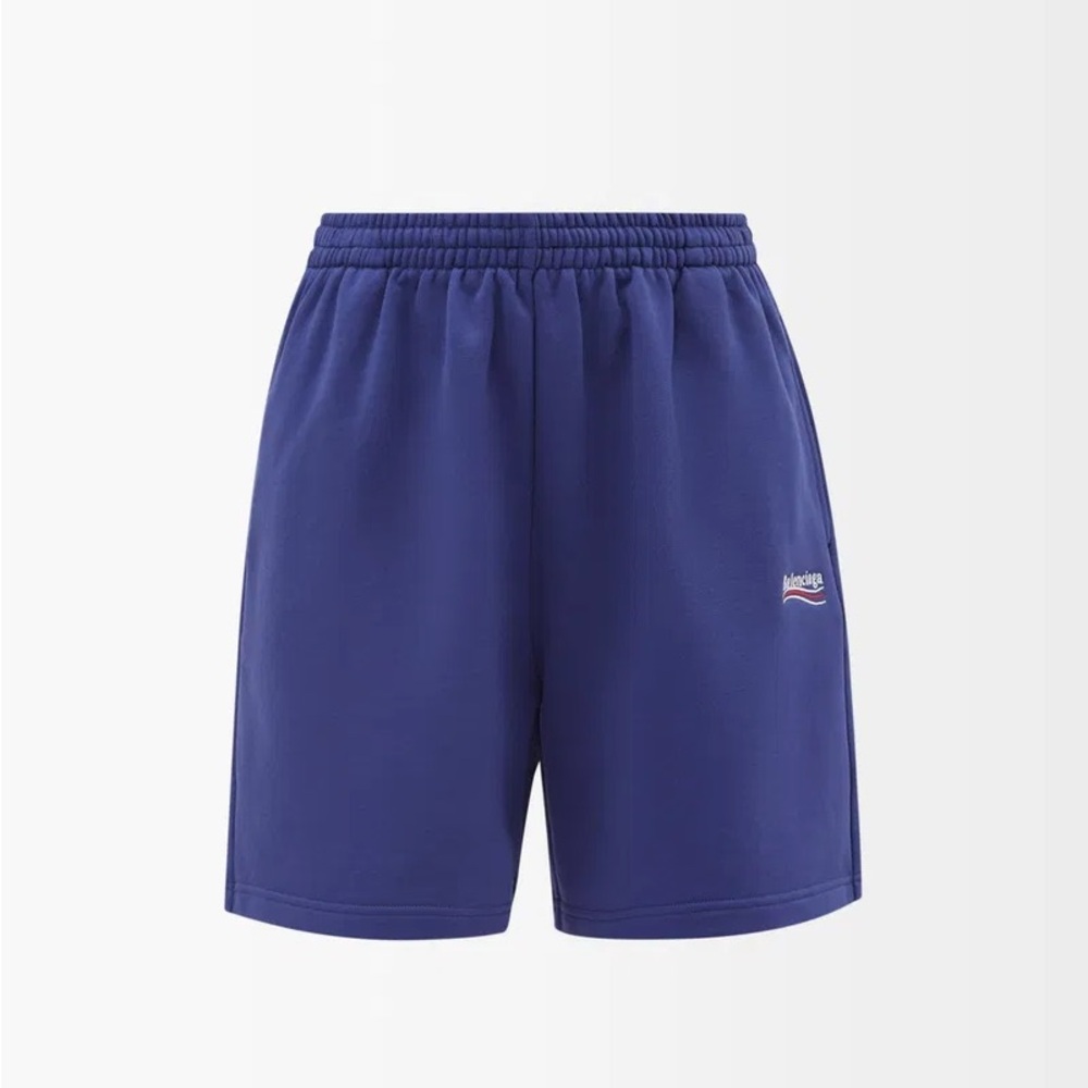 Brand New Balenciaga Men’s Political Campaign Shorts in blue - Retail $795